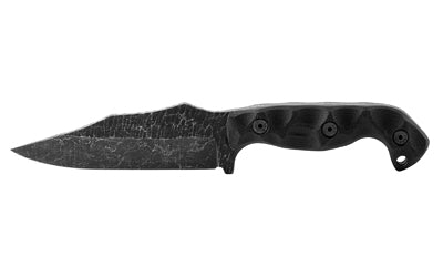 Stroup Knives TU1 Fixed Blade 4.5 Inch Clip Point 1095 High Carbon Steel G10 Handle Black Acid Etched 9.25" OAL