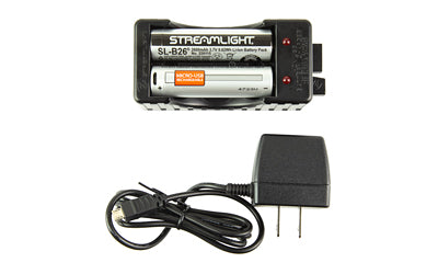 Streamlight SL-B26 Black 18650 Rechargeable Battery Charger with Dual Batteries and AC Adapter 22011