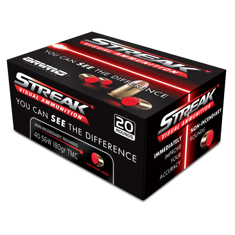 Streak .40 S&W Visual Ammunition Tracer 90 grain Total Metal Coating ammunition