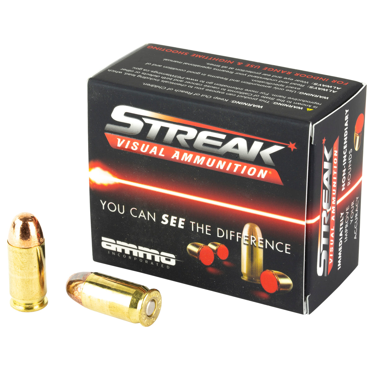 Streak .45 ACP/Auto Visual Ammunition Tracer 90 grain Total Metal Coating ammunition
