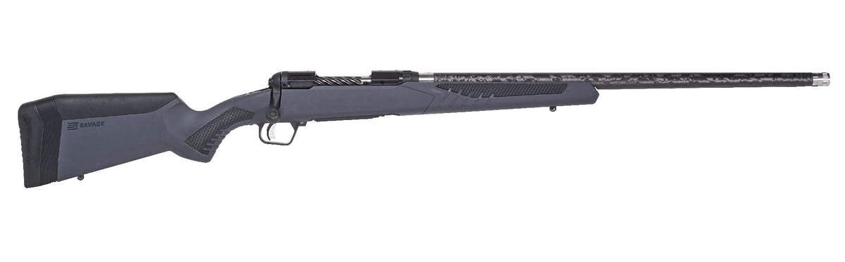 Savage Arms 57578 110 UltraLite Full Size 6.5 Creedmoor 4+1 22" Carbon Fiber Threaded Barrel, Black Melonite Drilled & Tapped Stainless Steel Receiver, Adj AccuStock Gray Synthetic Stock, Right Hand