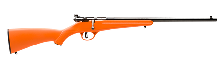 Savage Arms 13810 Rascal Youth 22 LR 1rd 16.13" Matte Black Sporter Barrel, Matte Black Carbon Steel Receiver, Orange Fixed Synthetic Stock, Right Hand