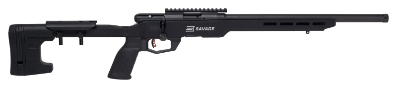 Savage Arms 70548 B Series Precision Full Size 22 WMR 10+1 18" Matte Black Threaded Barrel, Matte Black Picatinny Rail Carbon Steel Receiver, Matte Black MDT ACC Chassis Aluminum Stock, Black Polymer