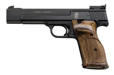 Smith & Wesson 130511 41 Full Size Frame 22 LR 10+1, 5.50" Blued Button Rifled Steel Barrel, Serrated Slide & Frame, Checkered Wood Target Grip