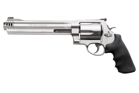 Smith & Wesson 163460 Model 460 XVR Extra Large 460 S&W Mag 5 Shot 8.38" Satin Compensated Barrel, Satin Cylinder, Satin Stainless Steel Frame, Black Finger Grooved Grip, Exposed Hammer