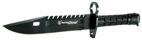 S&W Special Ops M-9 7.8" Fixed Blade Bayonet Knife with Scabbard Black