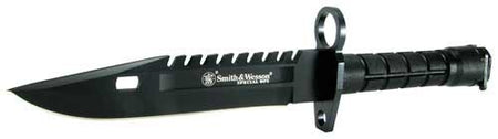 S&W Special Ops M-9 7.8" Fixed Blade Bayonet Knife with Scabbard Black