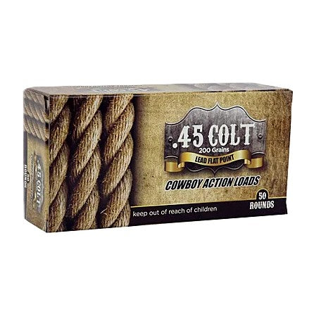 American Cowboy .45 Long Colt Handgun 200 grain Lead Flat Nose ammunition