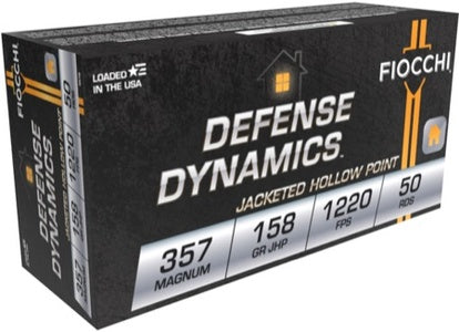 Fiocchi .357 Magnum Defense Dynamics 158 grain Jacketed Hollow Point ammunition