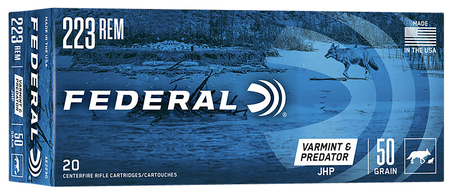 Federal  .223 Remington Varmint & Predator Jacketed Hollow Point 50 Grain - 20 count box