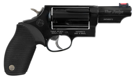Taurus 2-441031T Judge Compact 45 Colt (Long Colt)/410 Bore 5 Shot 3" Matte Black Oxide Alloy Steel Barrel, Cylinder & Frame, Black Rubber Grip, Transfer Bar Safety, Exposed Hammer