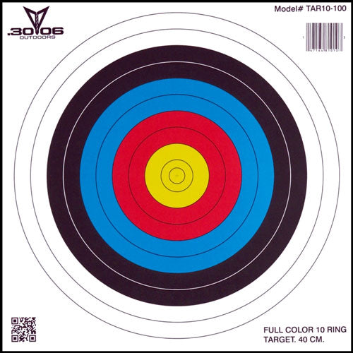 30-06 Outdoors 100-Count 10-Ring Archery Paper Target 17x17