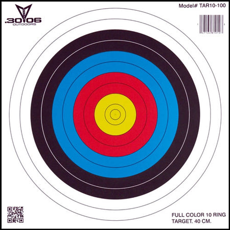 30-06 Outdoors 100-Count 10-Ring Archery Paper Target 17x17