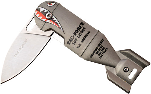 MC Tac-Force 2.25" Drop Point Folder Grey Shark Bomb/Stainless Steel