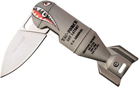 MC Tac-Force 2.25" Drop Point Folder Grey Shark Bomb/Stainless Steel