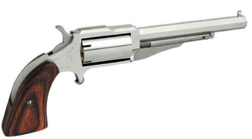 North American Arms 18604 1860 The Earl *CA Compliant 22 WMR 5 Shot 4" Stainless Steel Barrel, Frame & Cylinder, Rosewood Boot Grip, Exposed Hammer