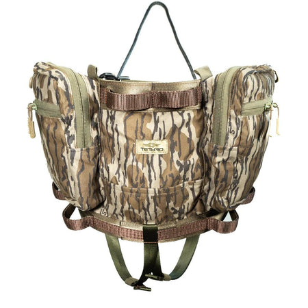 Tethrd Grit Workhorse Tree Saddle Kit Mossy Oak Bottomland XL w/ Lineman Rope & Tether