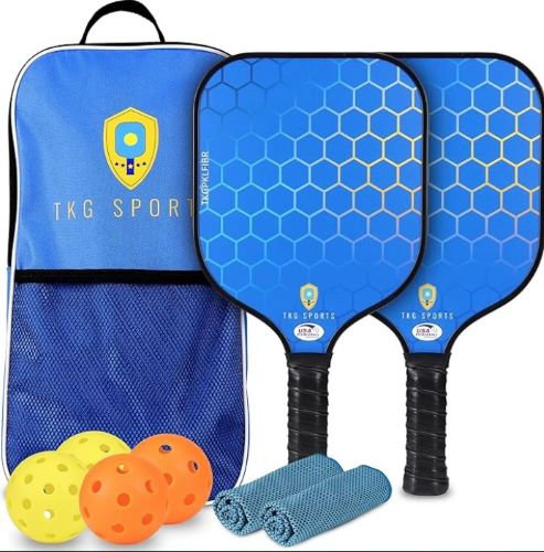 TKG SPORTS FIBERGLASS PICKLEBALL SET W/CARRY BAG