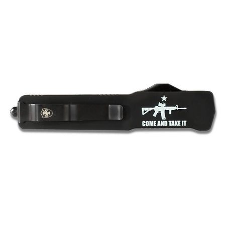 Templar Premium Weighted Come and Take It Slim Knife Drop Point 3.16" Black D2