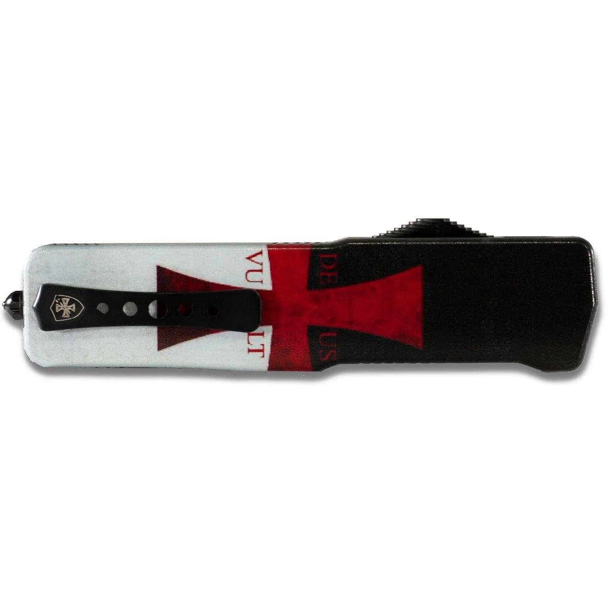 Templar Knives Premium Automatic Knife 3-Inch Serrated Dagger Templar Flag