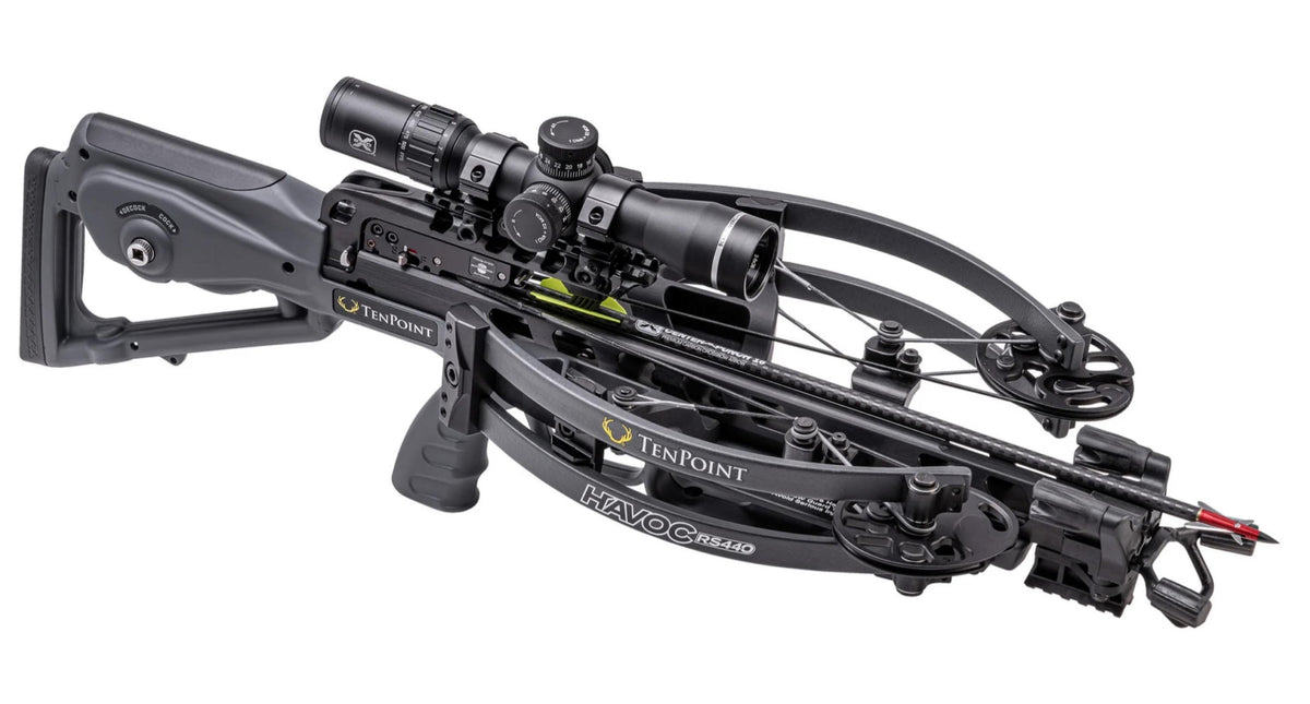TenPoint Havoc RS440 440FPS Crossbow ACUslide Safe De-Cock EVO-X Elite Scope Graphite