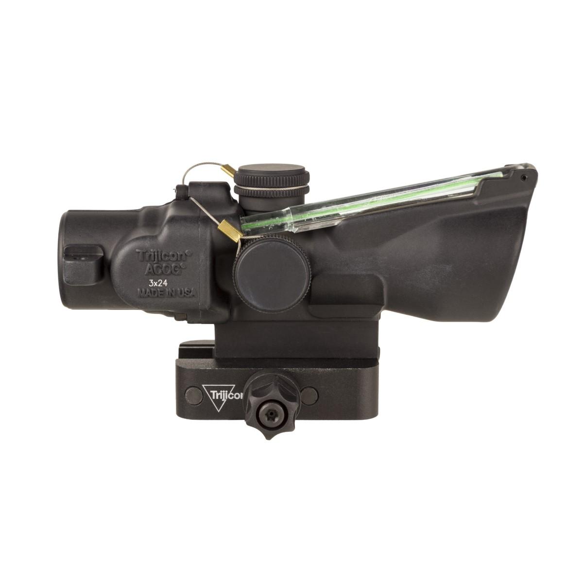 Trijicon ACOG 3X24 Rifle Scope, Dual Illuminated Green Horseshoe/Dot 223/55 Grain Reticle, Q-LOC Mount, Matte TA50-C-400350