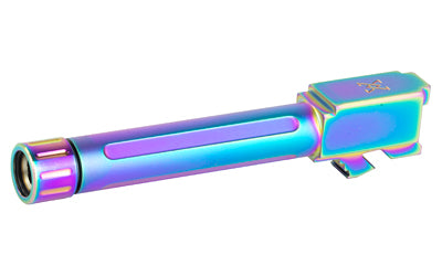 True Precision Threaded 9mm Barrel for Glock 19, Rainbow Finish, 1/2x28, Thread Protector TP-G19B-XTS