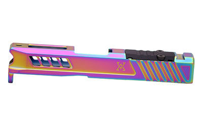 True Precision Axiom Billet Steel Slide, Glock 43, Rainbow PVD, Shield RMS Ready TP-G43S-S-RMS
