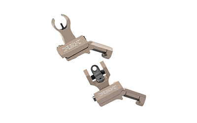 TROY Industries Folding 45-Degree BattleSights for Picatinny, HK Front and Round Rear Aperture, FDE