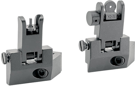 JE Aluminum Black Flip-Up Front/Rear 45-Degree Offset Sight Set