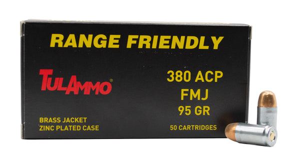 Tulammo .380 ACP/Auto Steel 95 grain Full Metal Jacket ammunition
