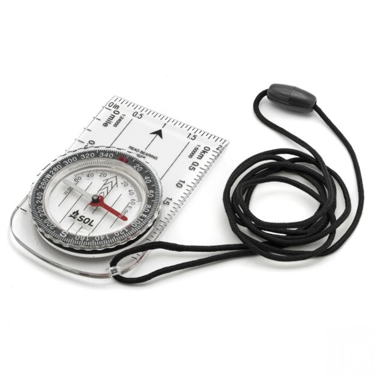 Survive Outdoors Longer Map Compass with Beveled Edge and Lanyard