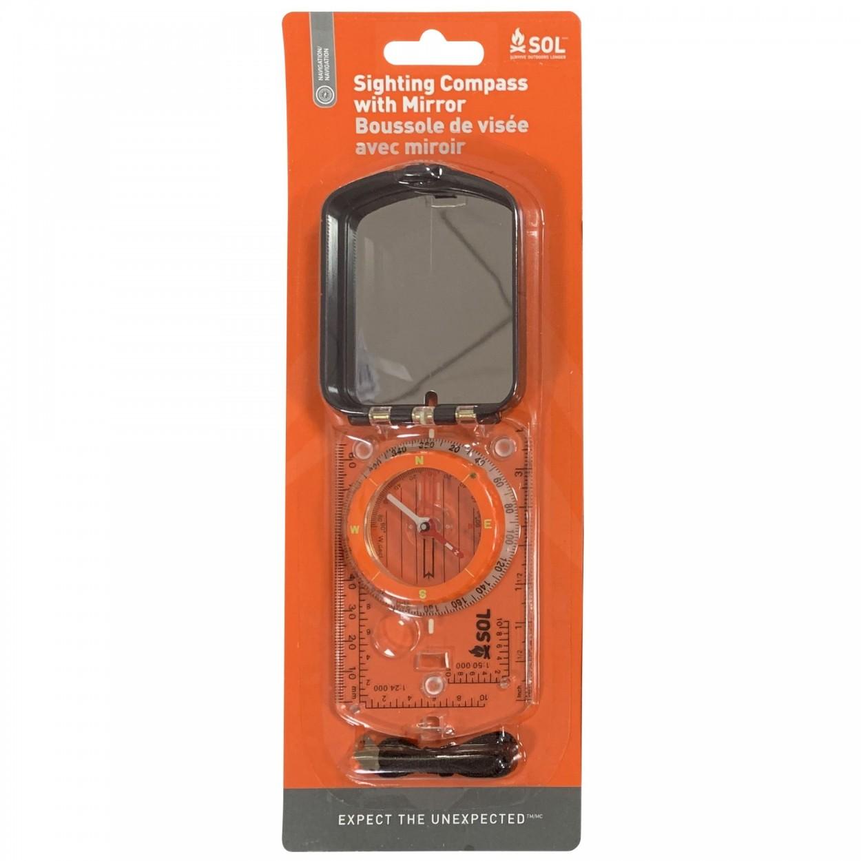 Survive Outdoors Longer Sighting Compass Mirror and Declination Adjustment