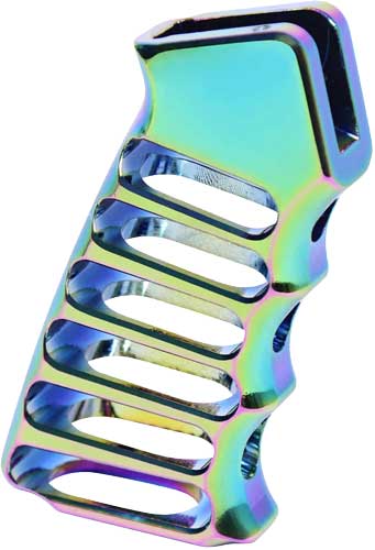 Guntec Ultralight Skeletonized Pistol Grip for AR Rainbow PVD Coating