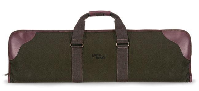 Canvas Over/Under Shotgun Case Green Tan with Snag-Free Zipper