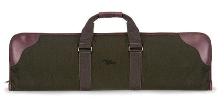 Canvas Over/Under Shotgun Case Green Tan with Snag-Free Zipper