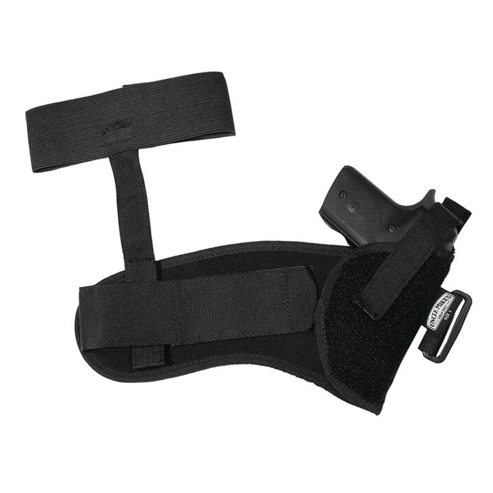 Uncle Mike's Sidekick Ankle Carry Holster .32 to .380 Cal 3-4 Inch Barrel - Left Hand Black