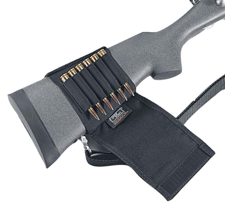Uncle Mike's Rifle Buttstock Ammo Holder Plain Black Finish