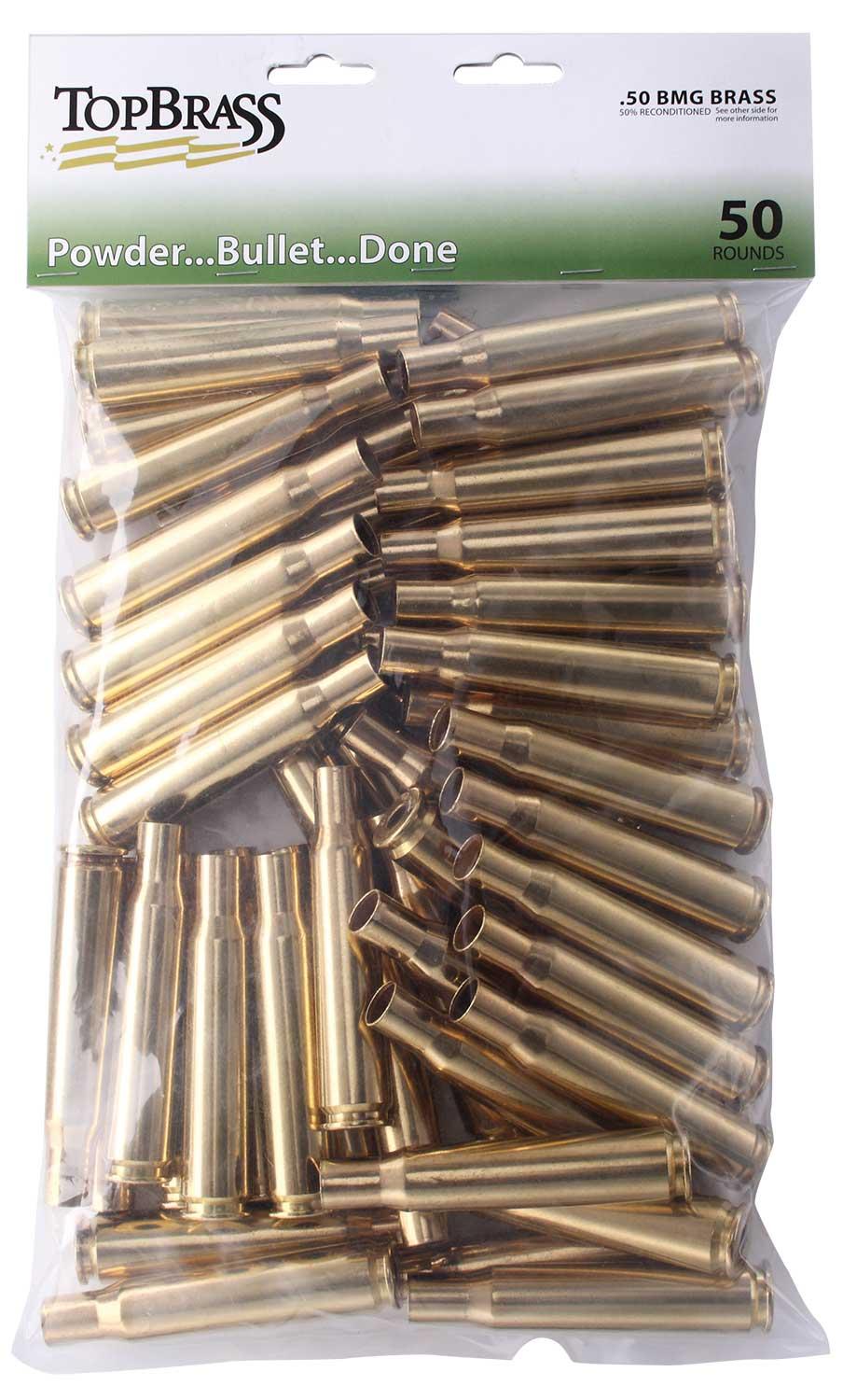 Top Brass .50 BMG Unprimed Reman Rifle Brass Casings 50-Count