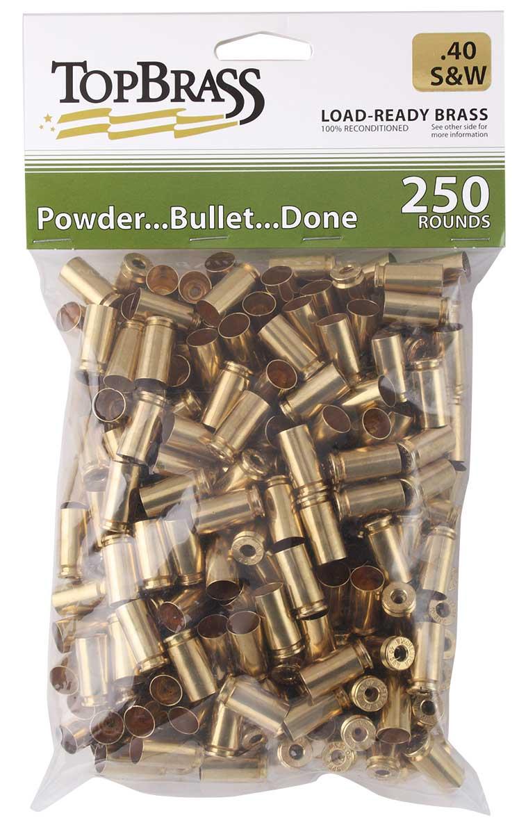 Top Brass .40 S&W Bulk Grade A+ Unprimed Remanufactured Brass Cases 250/ct