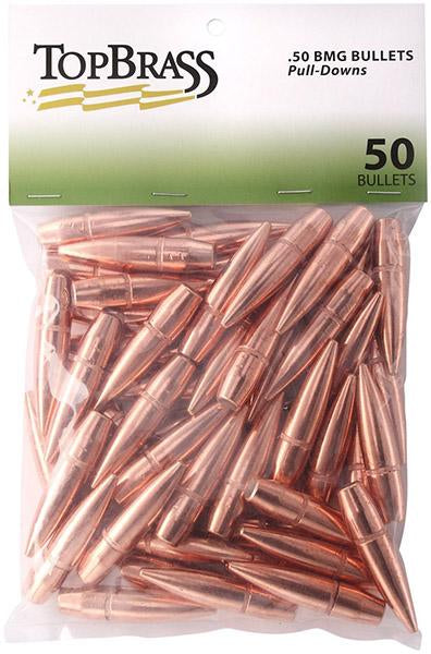Top Brass Pull-Down .50 BMG 647 Grain FMJ Projectiles 50-Count