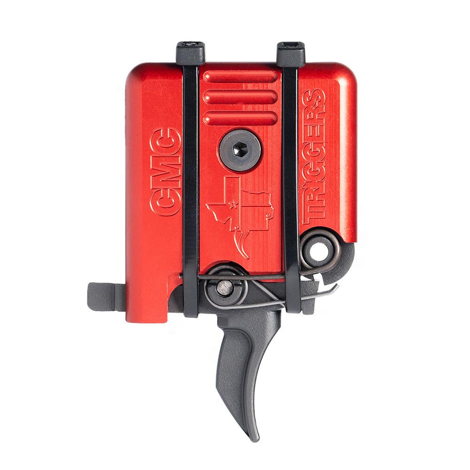 CMC Triggers AR-15/10 Single Stage Curved Component Trigger 3.5 lb Small Pin Red Color