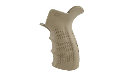 UTG PRO AR-15 Ambidextrous Grip with Palm Swells, Finger Grooves, and Removable End Cap Storage, FDE