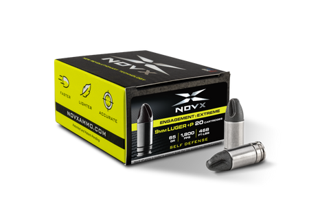 NovX 9mm Luger / Parabellum Engagement Extreme +P 65 grain ARX ammunition