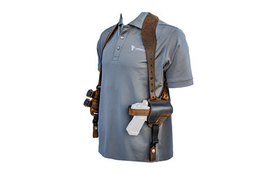 Versacarry Right Hand Deluxe Shoulder Holster, Full Size Pistols, Distressed Brown, Leather/Kydex Construction SH21