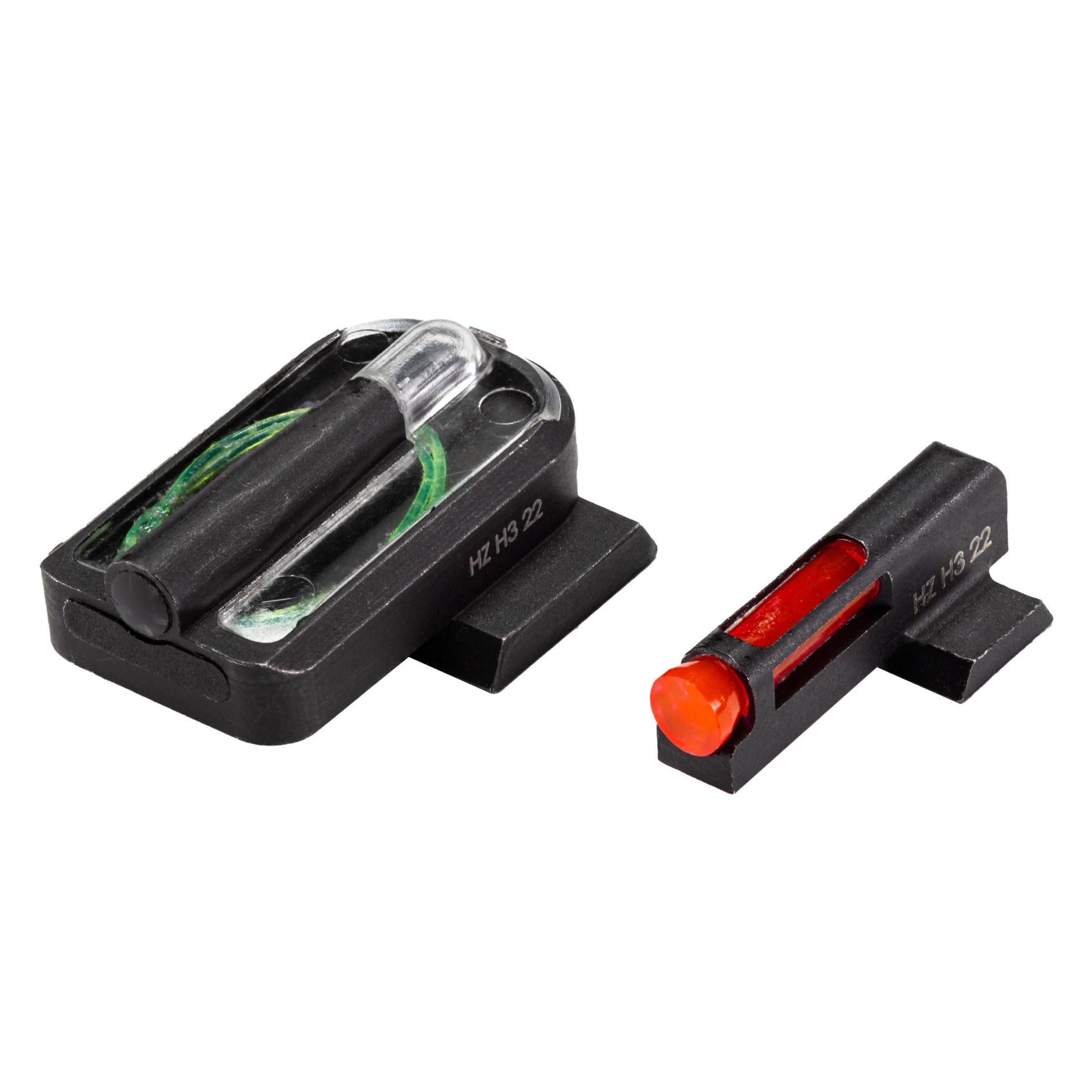 S&W M&P Shield Tritium Fiber Optic Sight Set HIVIZ FASTDOT H3 Red Front and Green Rear 24hr Illumination
