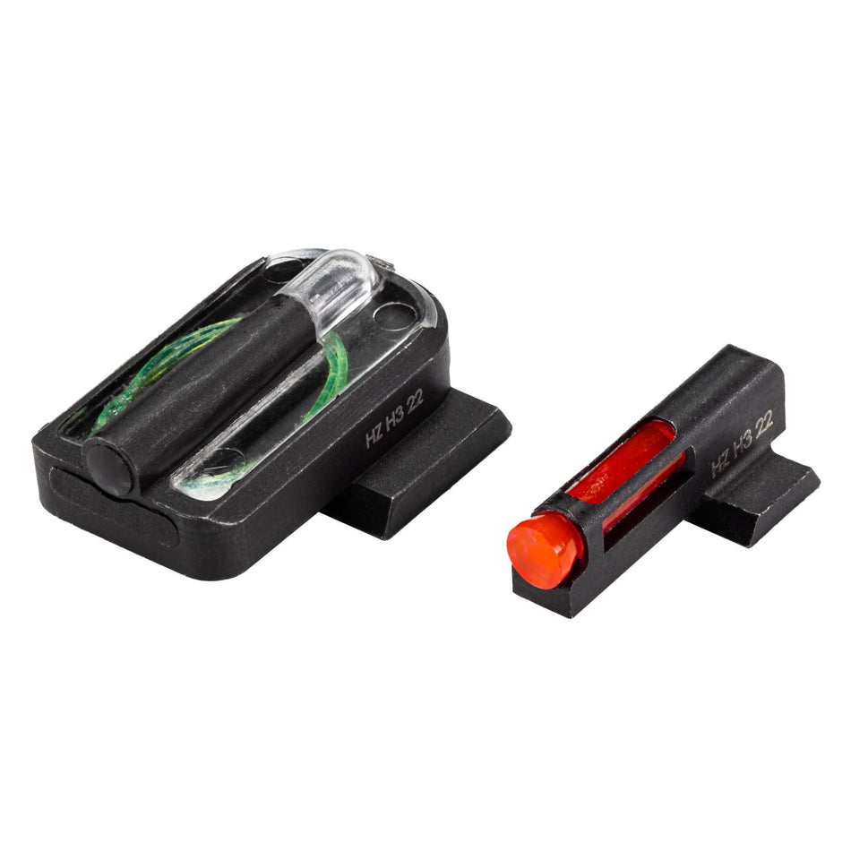 S&W M&P Shield Tritium Fiber Optic Sight Set HIVIZ FASTDOT H3 Red Front and Green Rear 24hr Illumination