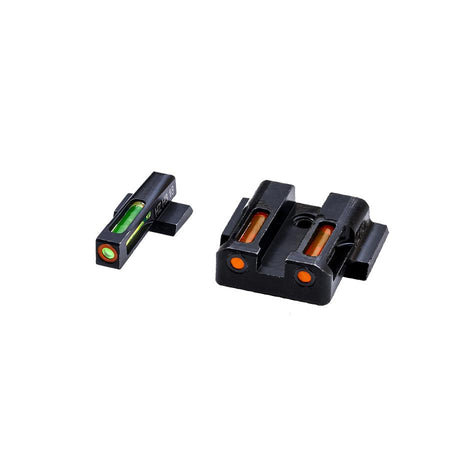HIVIZ H3 LiteWave Tritium Litepipe Sight Set for S&W M&P Green Front with Orange Ring Orange Rear