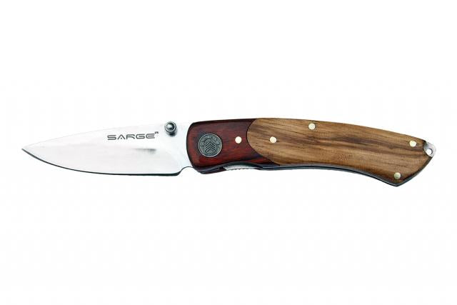 Sarge Knives Ranger Two Tone Wood Handle Folding Pocket Knife 2.75" Steel Blade