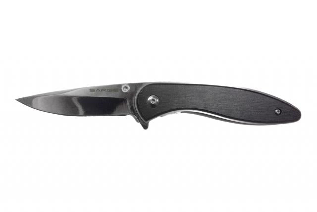 Sarge Knives Black Brushed 3.25" Swift Assist Liner Lock Folding Knife